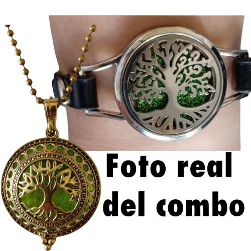 Set-combo colgante y pulsera aromaterapia