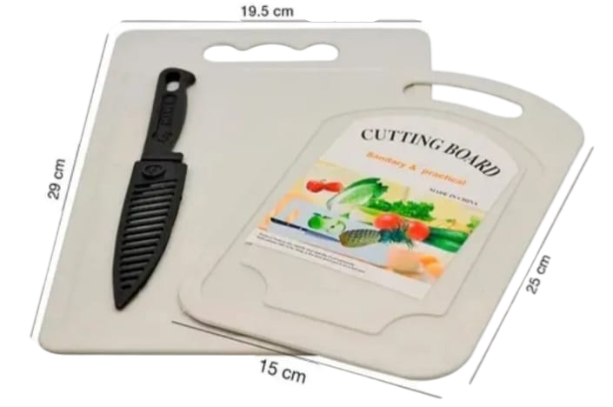 Set de tablas con cuchillo